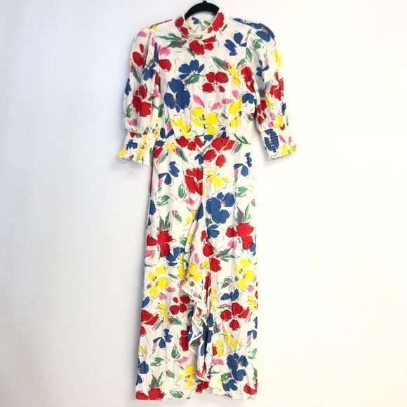 Rixo xTarget Floral Mock Neck Cascade Ruffle Dress - Picture 3 of 5